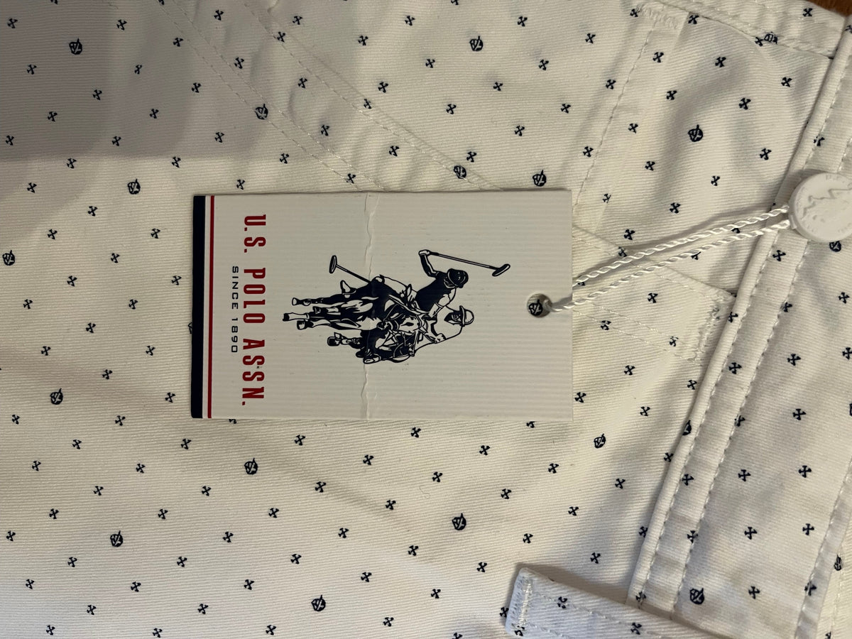 U.S. Polo Assn. Chino Shorts – White Micro-Print (New with Tags)