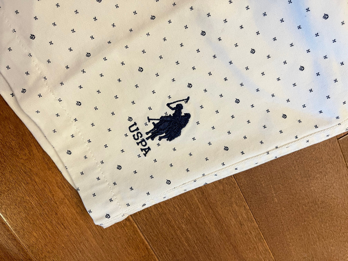 U.S. Polo Assn. Chino Shorts – White Micro-Print (New with Tags)
